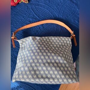 Dooney & Bourke Monogram Gray and Tan Shoulder Bag